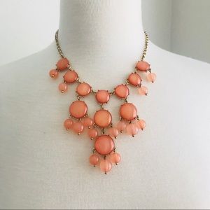 Pink layered bauble Statement Necklace Gold